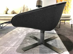 Sessel Mart MPG15 Stoff Sera Dunkelgrau Gestell Nickel Bronzefarben