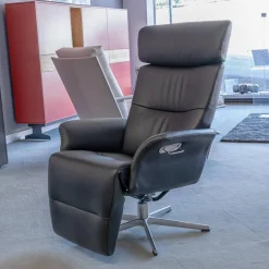 Sessel Master Leder Fantasy Schwarz 2514-89 X-Fuß Aluminium