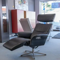 Sessel Master Leder Fantasy Schwarz 2514-89 X-Fuß Aluminium