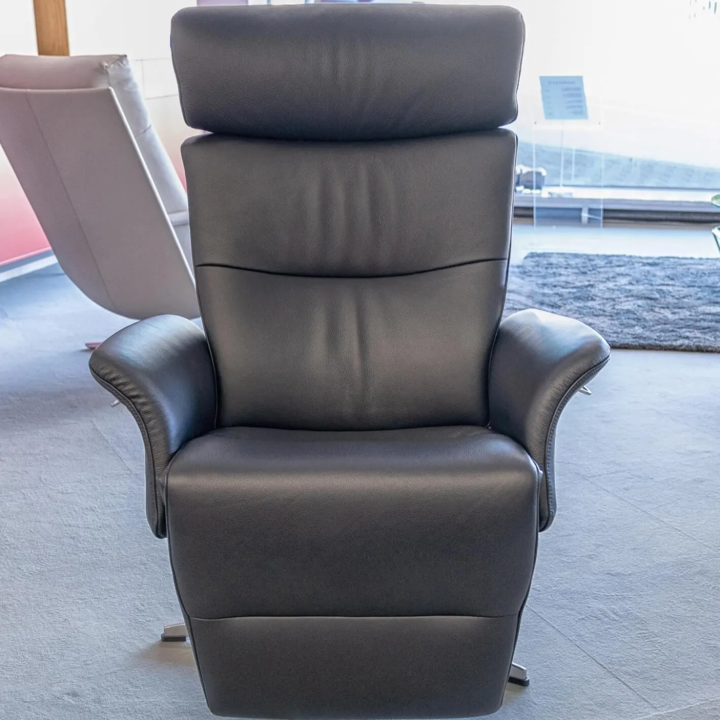 Sessel Master Leder Fantasy Schwarz 2514-89 X-Fuß Aluminium