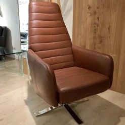 Sessel Max Leder L7035D Braun mit Kippfunktion