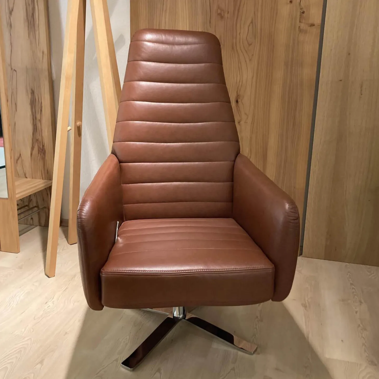 Sessel Max Leder L7035D Braun mit Kippfunktion