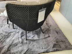 Sessel Mbrace Kissen Stoff Natura Off White Weiß Geflecht Arabica Braun Gestell Aluminium Black Pepper Schwarz Inklusive Hocker