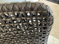 Sessel Mbrace Kissen Stoff Natura Off White Weiß Geflecht Arabica Braun Gestell Aluminium Black Pepper Schwarz Inklusive Hocker