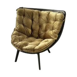 Sessel Mbrace Polster Stoff E Olio 823 Gold Geflecht Arabica 126 Schwarz Gestell Black Pepper 317 Schwarz