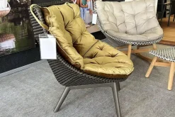 Sessel Mbrace Polster Stoff E Olio 823 Gold Geflecht Arabica 126 Schwarz Gestell Black Pepper 317 Schwarz