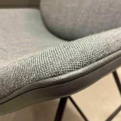 Sessel Melange Bezug Tekla Slate Keder Nappa Basalt Rückenschale Leder Nappa Basalt Füße Blackgrey