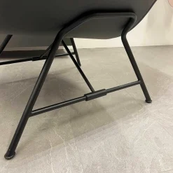 Sessel Melange Bezug Tekla Slate Keder Nappa Basalt Rückenschale Leder Nappa Basalt Füße Blackgrey