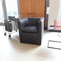 Sessel Mell Bodennah Bezug Leder Semi Mocca 284