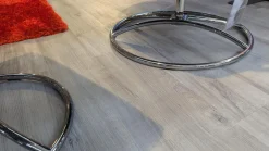 Sessel Metro Leder Paloma 43 Almond Braun Gestell Standard 40 Aluminium Mit Hocker