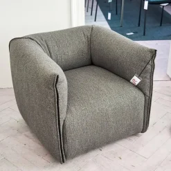 Sessel Mia Bezugsstoff Dune Grau Basis Drehbar Mit Rückholmechanismus