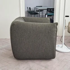 Sessel Mia Bezugsstoff Dune Grau Basis Drehbar Mit Rückholmechanismus