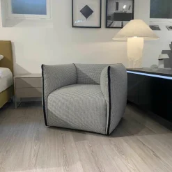 Sessel Mia Stoff Hahnentritt Schwarz-Weiß-Grau