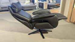 Sessel Milano Lounge Leder LL Evita Anthrazit Sternfuß Schwarz Matt