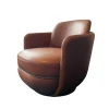 Sessel Miles Lounge Leder Nappa Guande Chestnut Gestell Pulverbeschichtet Schwarz