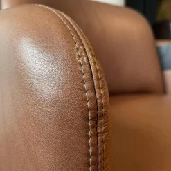 Sessel Miles Lounge Leder Nappa Guande Chestnut Gestell Pulverbeschichtet Schwarz