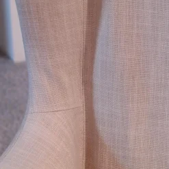 Sessel Mobius High Bezug Stoff Beige Gestell Eiche Dunkel