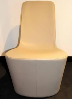 Sessel Monopod Leder Sand Grau