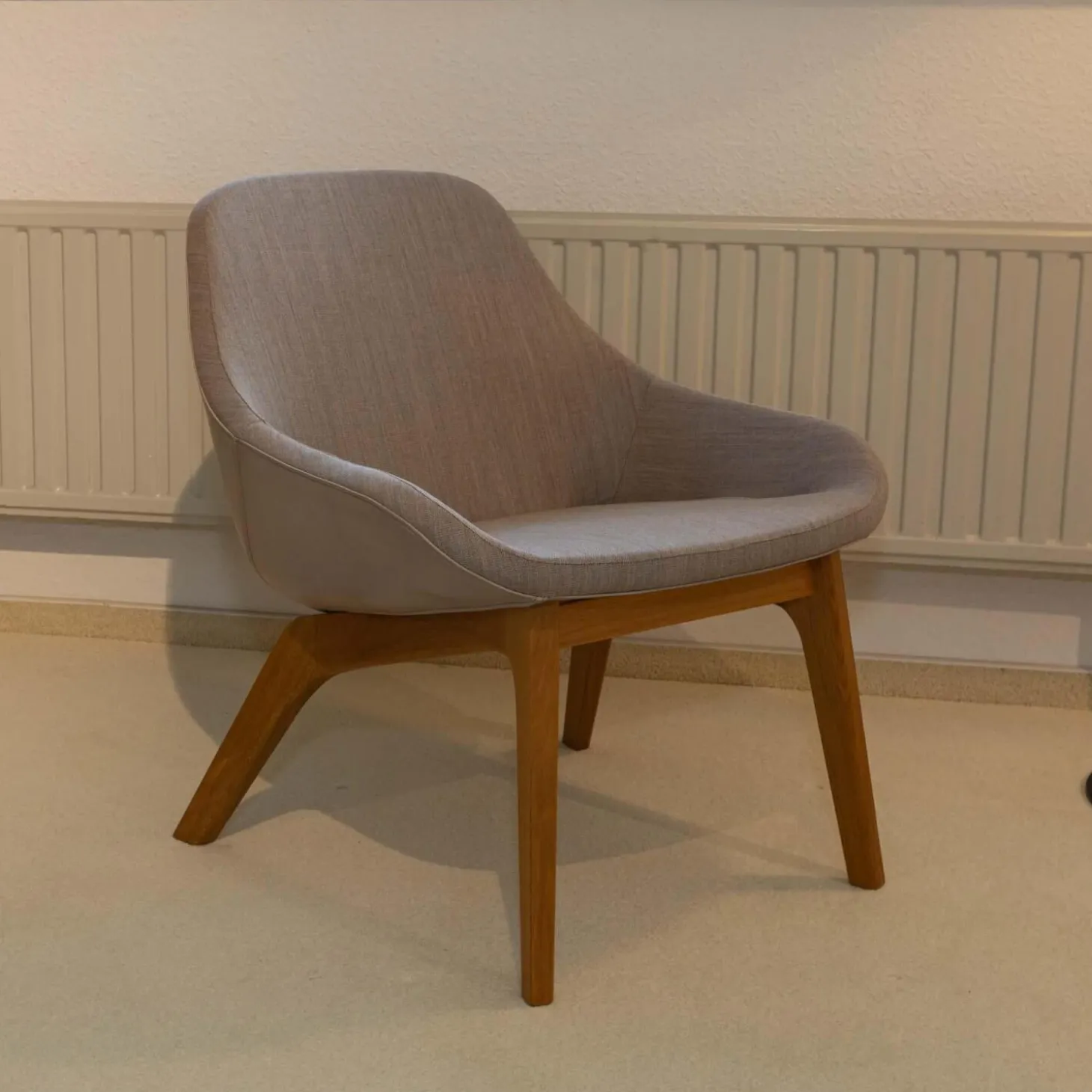 Sessel Morph Lounge Eiche Geölt Bezug Leder Jepard 1377 Schlammgrau Stoff Canvas 244