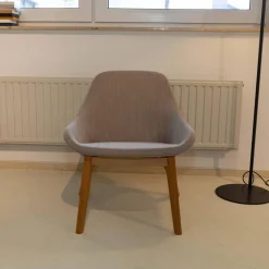 Sessel Morph Lounge Eiche Geölt Bezug Leder Jepard 1377 Schlammgrau Stoff Canvas 244