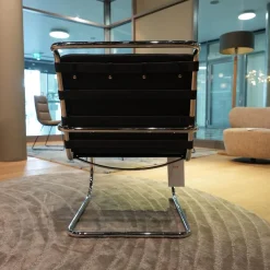 Sessel MR Bauhaus Leder X Bellagio Dark Brown Braun Gestell Chrom Poliert