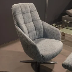 Sessel MR396 Stoff Jab 1 Farbe 16050 Drehgestell Und Sternfuß Chrom Inklusive Hocker