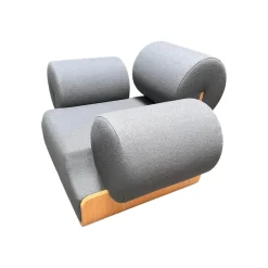 Sessel MVPHE Bezug Stoff Kvadrat Tonus 4 615 Anthrazit Gestell Buche Furniert