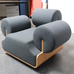 Sessel MVPHE Bezug Stoff Kvadrat Tonus 4 615 Anthrazit Gestell Buche Furniert