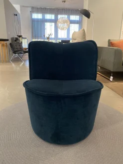 Sessel Nenou Stoff 8170 Ozean Dunkelblau Inklusive Hocker