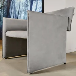 Sessel Noto Nubukleder 682 Elefantgrau Weiche Rollen