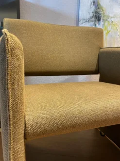 Sessel Noto Stoff 8306 Bronze Braun Füße Wangen Vorne Mit Weiche Rollen