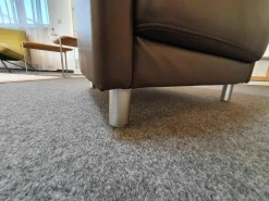 Sessel Onda Leder 36.629 Dunkel Graubraun Füße Aluminium Matt