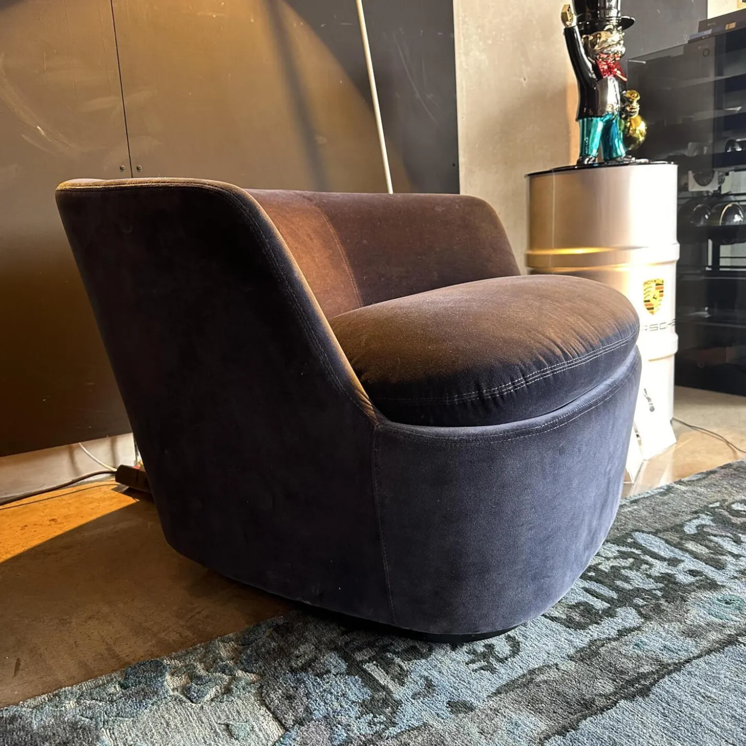 Sessel Orla 86B Stoff Harald 2 804 Blu Notte D Samt Blau