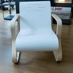 Sessel Paimio Sitz Birke Formschichtholz Weiß Lackiert Armlehnen Birke Natur Lackiert