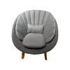 Sessel Peacock Kissen Natte Grey Grau Sitzschale Soft Rope Polypropylen Dark Grey Grau Gestell Teakholz