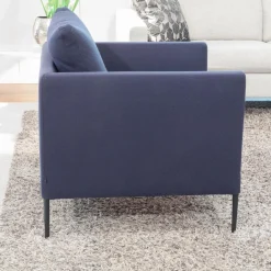 Sessel Pilotis 86111 Stoff 10082 Navy Blau Gestell M20 Lack Schwarz Inklusive Kunststoffgleiter