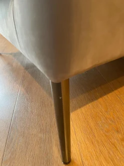 Sessel Pilotis Nubukleder Grigio 684 Grau Füße Metall Chrom Filzgleiter Schwarz