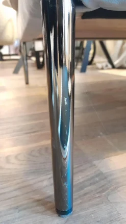 Sessel Pilotis Nubukleder Grigio 684 Grau Füße Metall Chrom Filzgleiter Schwarz