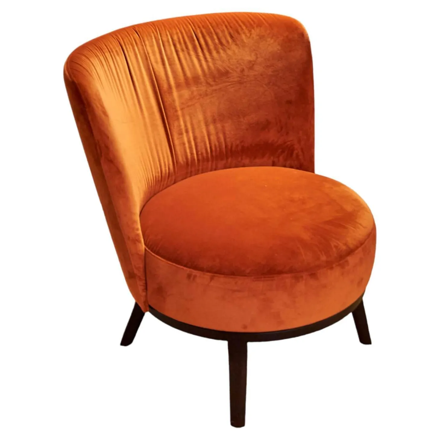 Sessel Polo Cocktail Stoff Amica A-161 Orange Untergestell Eiche Antik Mit Drehfunktion Und Rückholmechanik