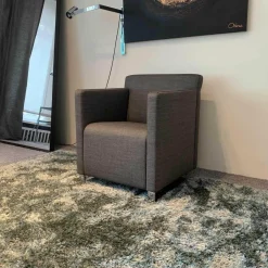 Sessel Quant 30145 Stoff Grau Kufe Chrom