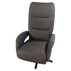 Sessel Rasta Leder LL Evita Smoke Grau Sternfuß Schwarz Matt