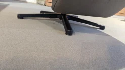 Sessel Rasta Leder LL Evita Smoke Grau Sternfuß Schwarz Matt