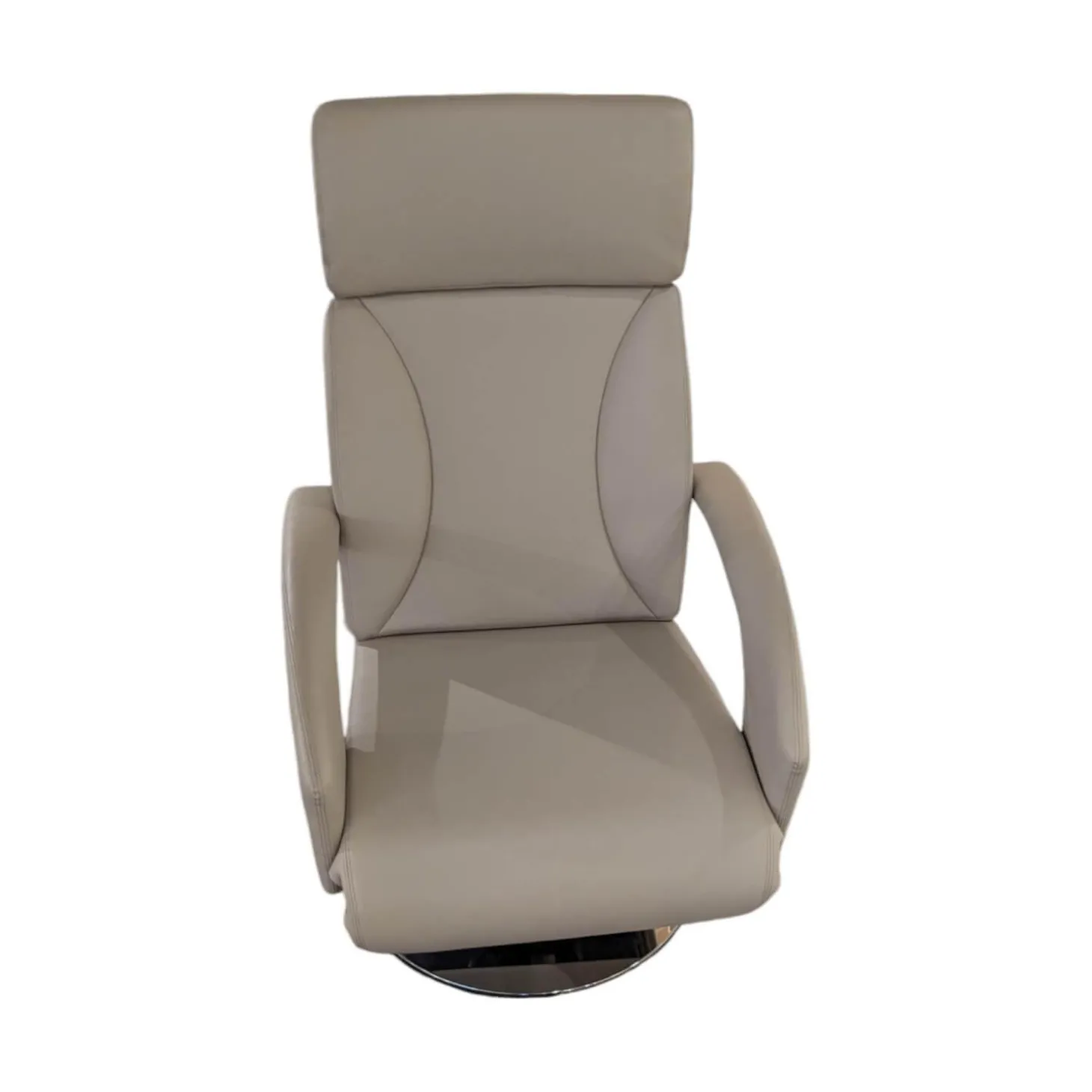 Sessel RE500 18 Leder 43 Perl 210 Beige Creme Grau Tellerfuß Verchromt 2 Motorisch Mit Akku