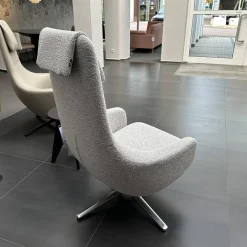 Sessel Repos 210 746 00 Stoff Nubia F100 Creme Sierragrau Grau Gestell Poliert