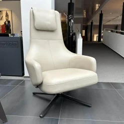 Sessel Repos Leder L50 Premium F Sand Beige Gestell Basic Dark Schwarz