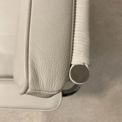 Sessel Rügenberg Leder Creme Weiß Chrom mit Armlehne