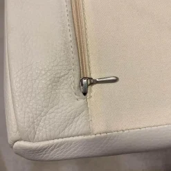 Sessel Rügenberg Leder Creme Weiß Chrom mit Armlehne