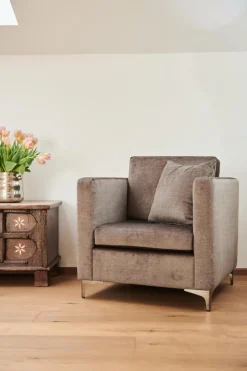 Sessel Rocker Stoff Vogue B 5 Stone Braun