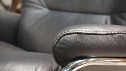 Sessel Rome M Black Leder Gestell Star Alumunium Inklusive Hocker