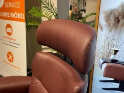 Sessel Rome M Leder Paloma 54 Bordeaux Rot Braun Gestell Star 40 Aluminium Mit Hocker